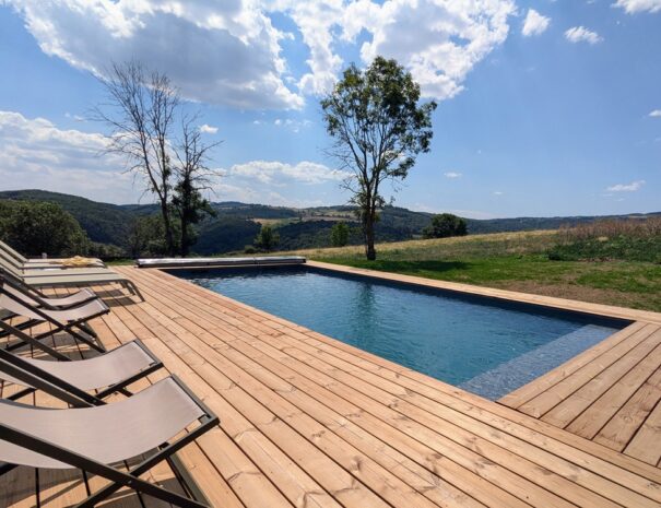 4 chambres d'hôtes avec piscine face au volcan